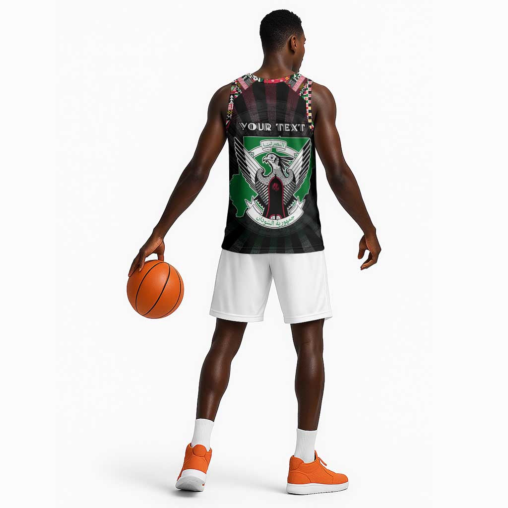 Personalized Sudan Roots Basketball Jersey African Pride in Fingerprint and Tribal Colors DT02
