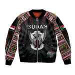 Personalized Sudan Roots Bomber Jacket African Pride in Fingerprint and Tribal Colors
