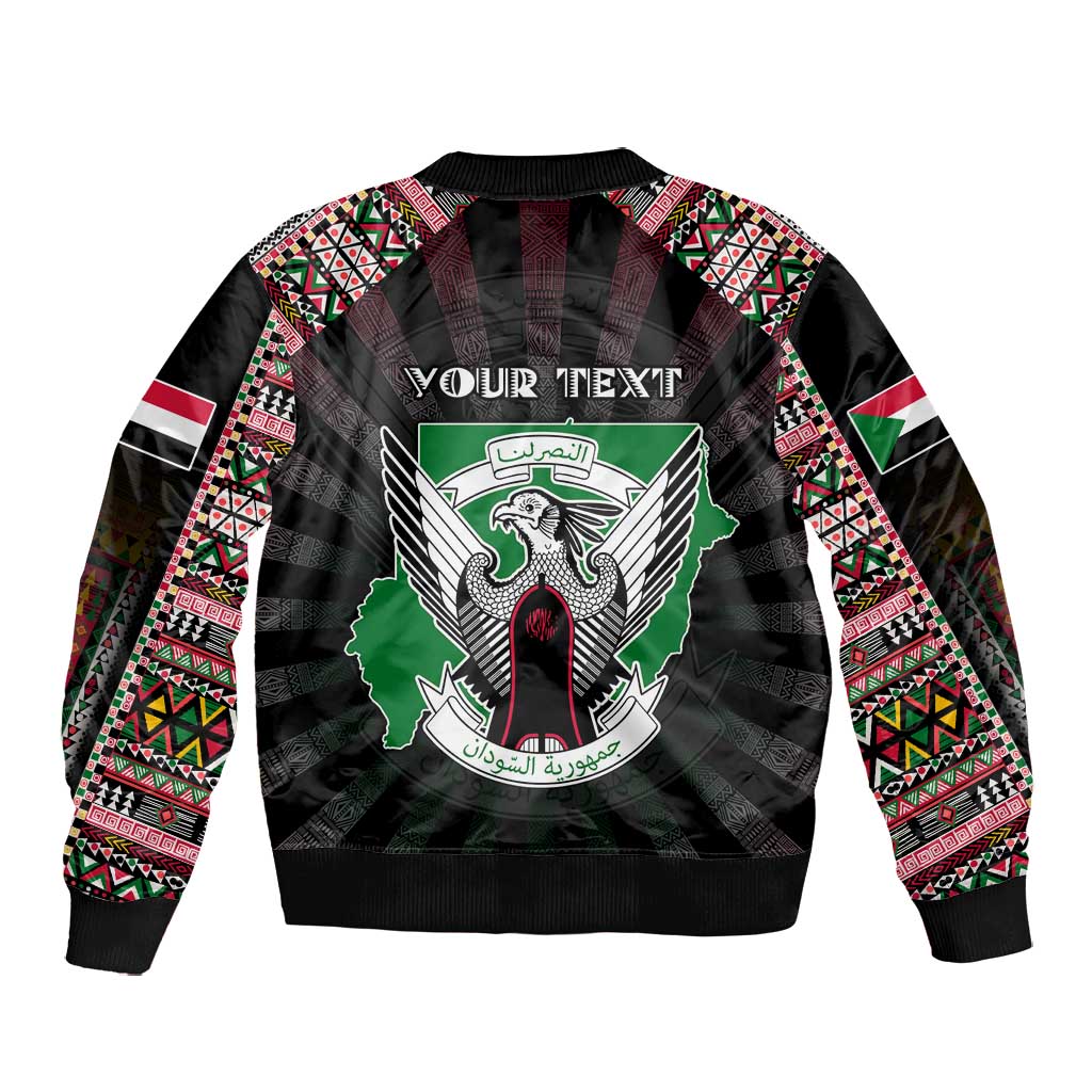 Personalized Sudan Roots Bomber Jacket African Pride in Fingerprint and Tribal Colors