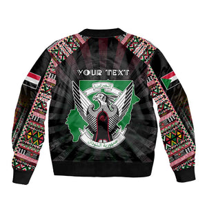 Personalized Sudan Roots Bomber Jacket African Pride in Fingerprint and Tribal Colors