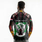 Personalized Sudan Roots Long Sleeve Polo Shirt African Pride in Fingerprint and Tribal Colors