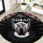 Sudan Roots Round Carpet African Pride in Fingerprint and Tribal Colors
