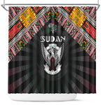 Sudan Roots Shower Curtain African Pride in Fingerprint and Tribal Colors