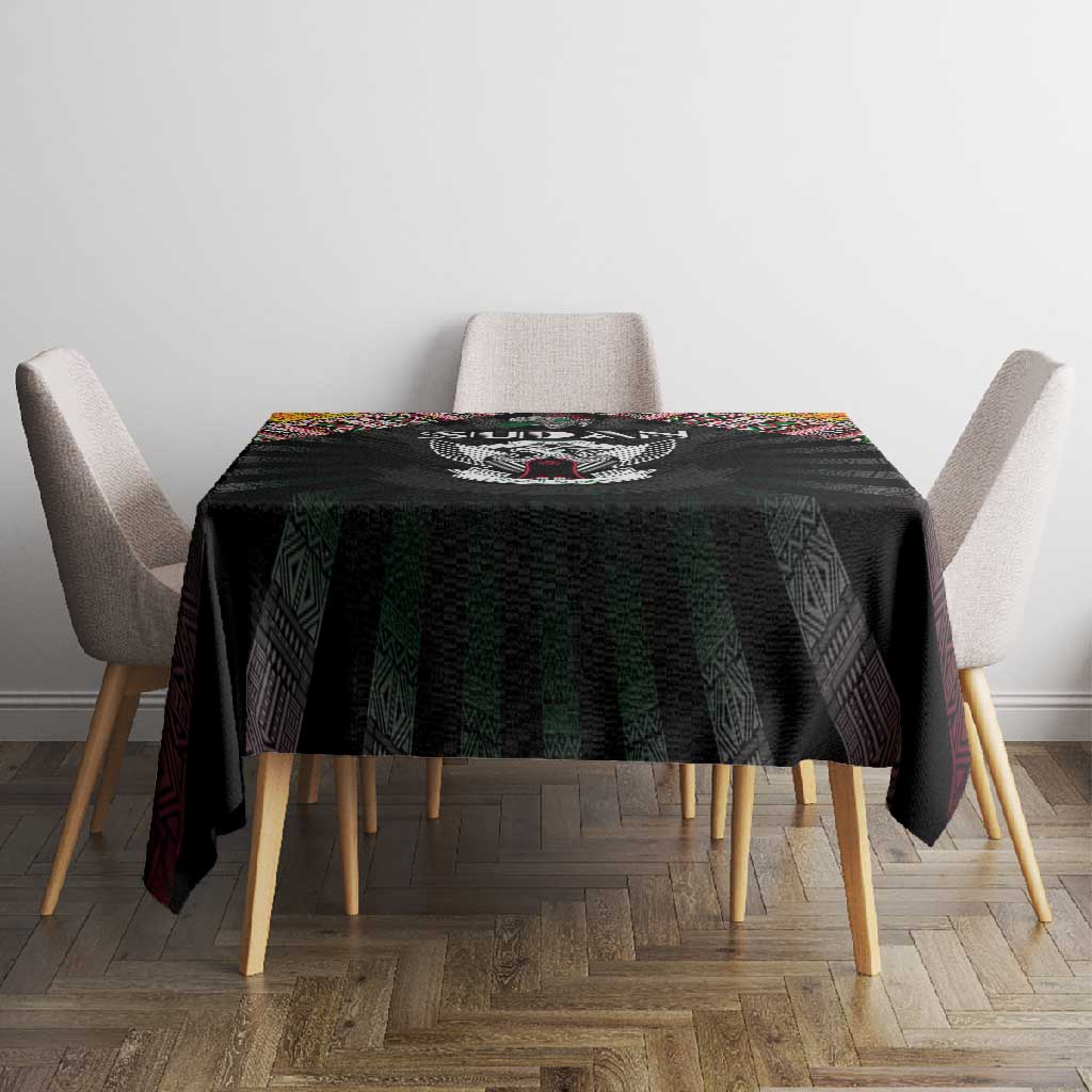 Sudan Roots Tablecloth African Pride in Fingerprint and Tribal Colors