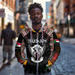 Personalized Sudan Roots Zip Hoodie African Pride in Fingerprint and Tribal Colors