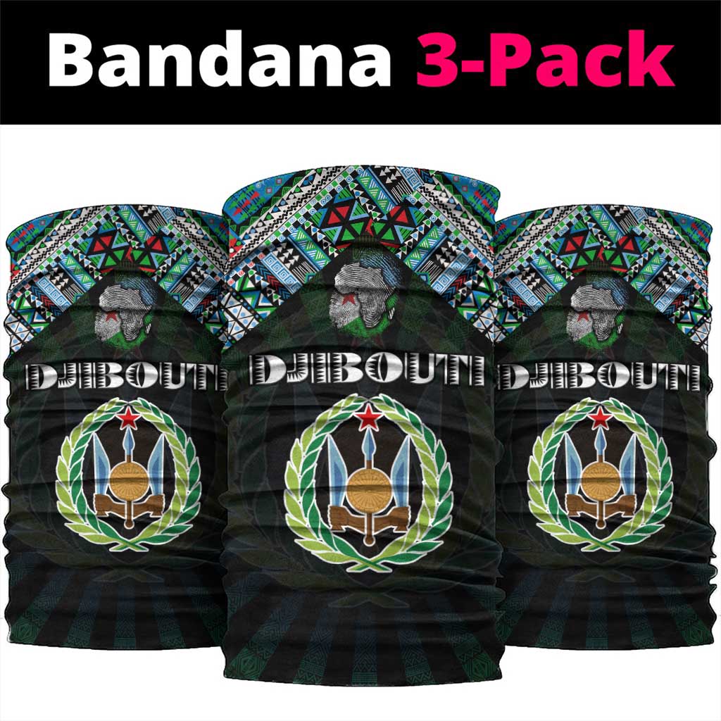 Djibouti Roots Neck Gaiter African Pride in Fingerprint and Tribal Colors DT02