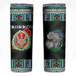Djibouti Roots Skinny Tumbler African Pride in Fingerprint and Tribal Colors