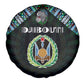 Djibouti Roots Spare Tire Cover African Pride in Fingerprint and Tribal Colors