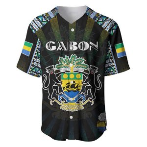 Personalized Gabon Roots Baseball Jersey African Pride in Fingerprint and Tribal Colors