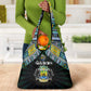 Gabon Roots Grocery Bag African Pride in Fingerprint and Tribal Colors