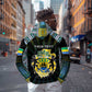 Personalized Gabon Roots Hoodie African Pride in Fingerprint and Tribal Colors