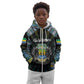 Personalized Gabon Roots Kid Hoodie African Pride in Fingerprint and Tribal Colors