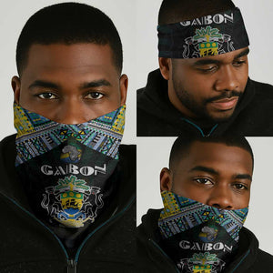 Gabon Roots Neck Gaiter African Pride in Fingerprint and Tribal Colors DT02