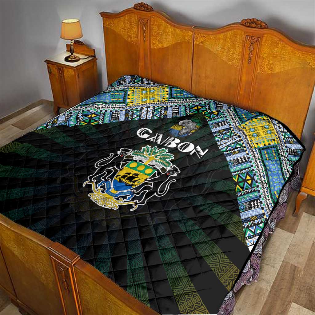 Gabon Roots Quilt African Pride in Fingerprint and Tribal Colors