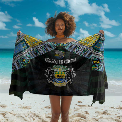 Gabon Roots Sarong African Pride in Fingerprint and Tribal Colors