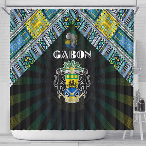 Gabon Roots Shower Curtain African Pride in Fingerprint and Tribal Colors