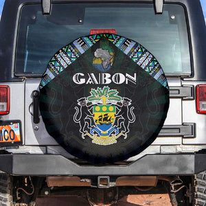 Gabon Roots Spare Tire Cover African Pride in Fingerprint and Tribal Colors