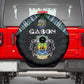 Gabon Roots Spare Tire Cover African Pride in Fingerprint and Tribal Colors