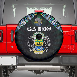 Gabon Roots Spare Tire Cover African Pride in Fingerprint and Tribal Colors