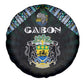 Gabon Roots Spare Tire Cover African Pride in Fingerprint and Tribal Colors