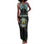 Personalized Gabon Roots Tank Maxi Dress African Pride in Fingerprint and Tribal Colors
