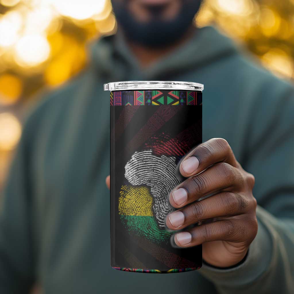 Mauritius Roots 4 in 1 Can Cooler Tumbler African Pride in Fingerprint and Tribal Colors