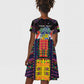 Personalized Mauritius Roots Kid Short Sleeve Dress African Pride in Fingerprint and Tribal Colors