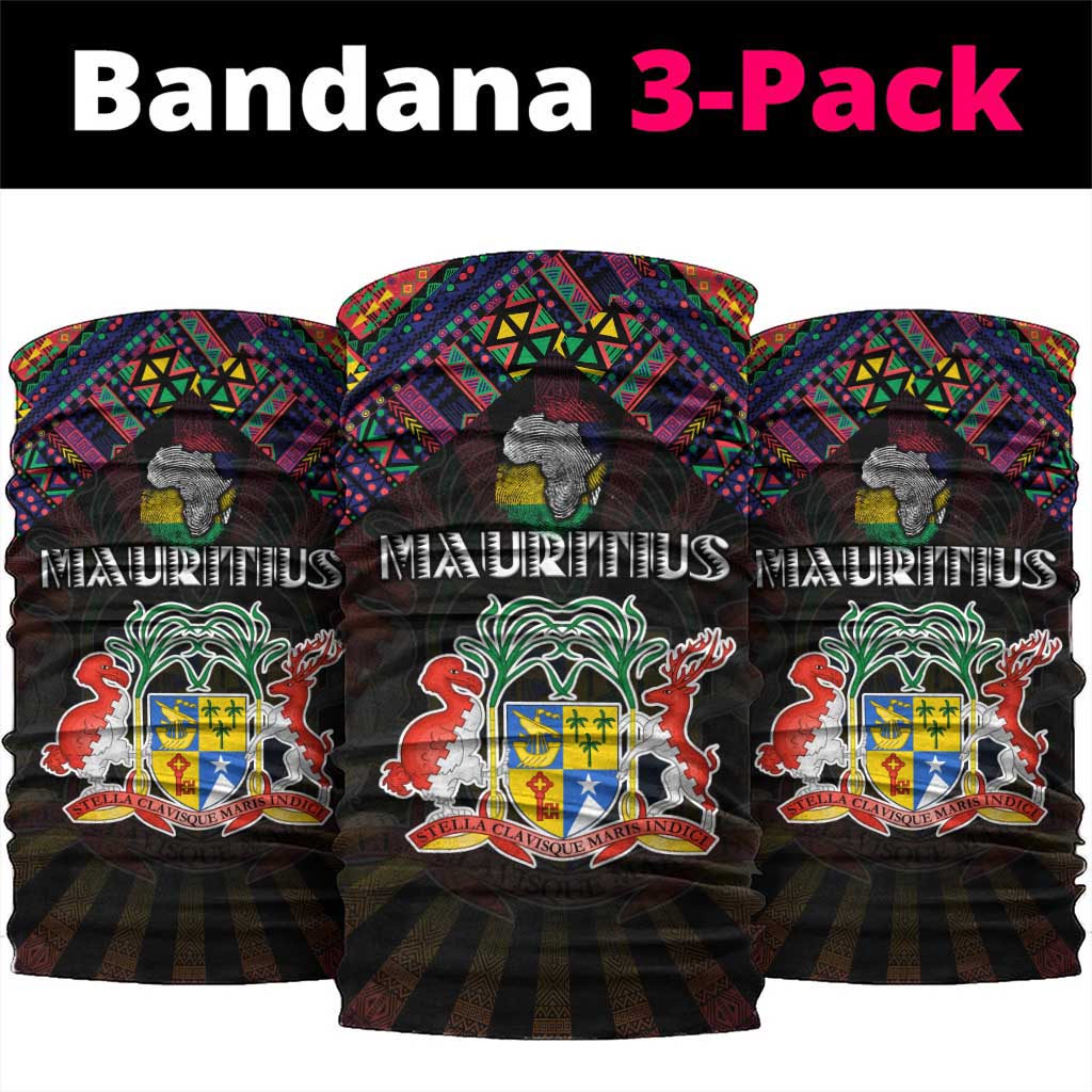 Mauritius Roots Neck Gaiter African Pride in Fingerprint and Tribal Colors DT02