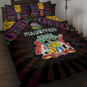 Mauritius Roots Quilt Bed Set African Pride in Fingerprint and Tribal Colors