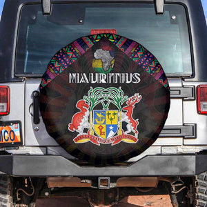 Mauritius Roots Spare Tire Cover African Pride in Fingerprint and Tribal Colors