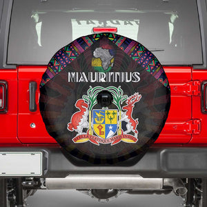 Mauritius Roots Spare Tire Cover African Pride in Fingerprint and Tribal Colors