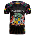 Personalized Mauritius Roots T shirt African Pride in Fingerprint and Tribal Colors