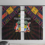 Mauritius Roots Window Curtain African Pride in Fingerprint and Tribal Colors