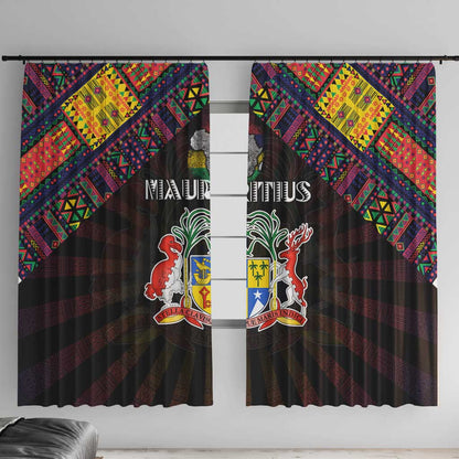 Mauritius Roots Window Curtain African Pride in Fingerprint and Tribal Colors
