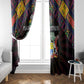 Mauritius Roots Window Curtain African Pride in Fingerprint and Tribal Colors