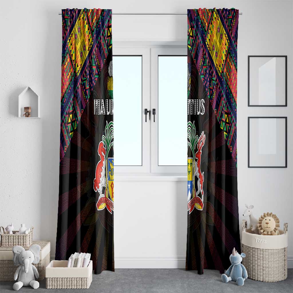Mauritius Roots Window Curtain African Pride in Fingerprint and Tribal Colors