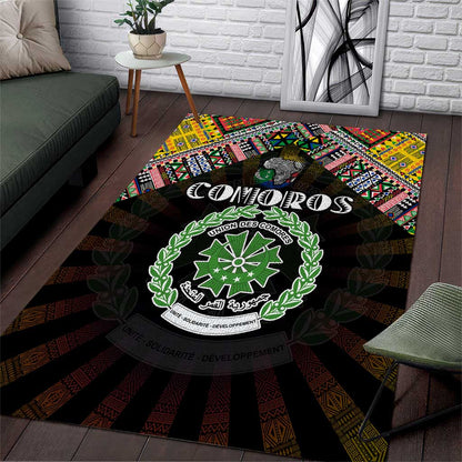 Comoros Roots Area Rug African Pride in Fingerprint and Tribal Colors