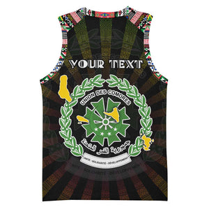 Personalized Comoros Roots Basketball Jersey African Pride in Fingerprint and Tribal Colors DT02