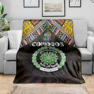 Comoros Roots Blanket African Pride in Fingerprint and Tribal Colors