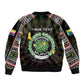 Personalized Comoros Roots Bomber Jacket African Pride in Fingerprint and Tribal Colors