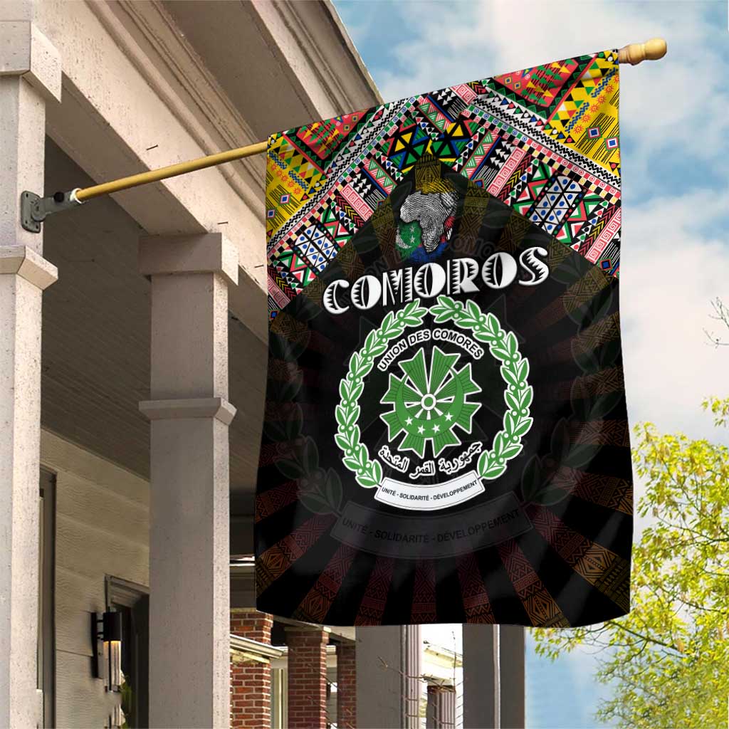 Comoros Roots Garden Flag African Pride in Fingerprint and Tribal Colors