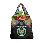 Comoros Roots Grocery Bag African Pride in Fingerprint and Tribal Colors