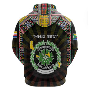 Personalized Comoros Roots Hoodie African Pride in Fingerprint and Tribal Colors