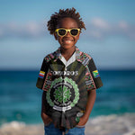 Personalized Comoros Roots Kid Hawaiian Shirt African Pride in Fingerprint and Tribal Colors