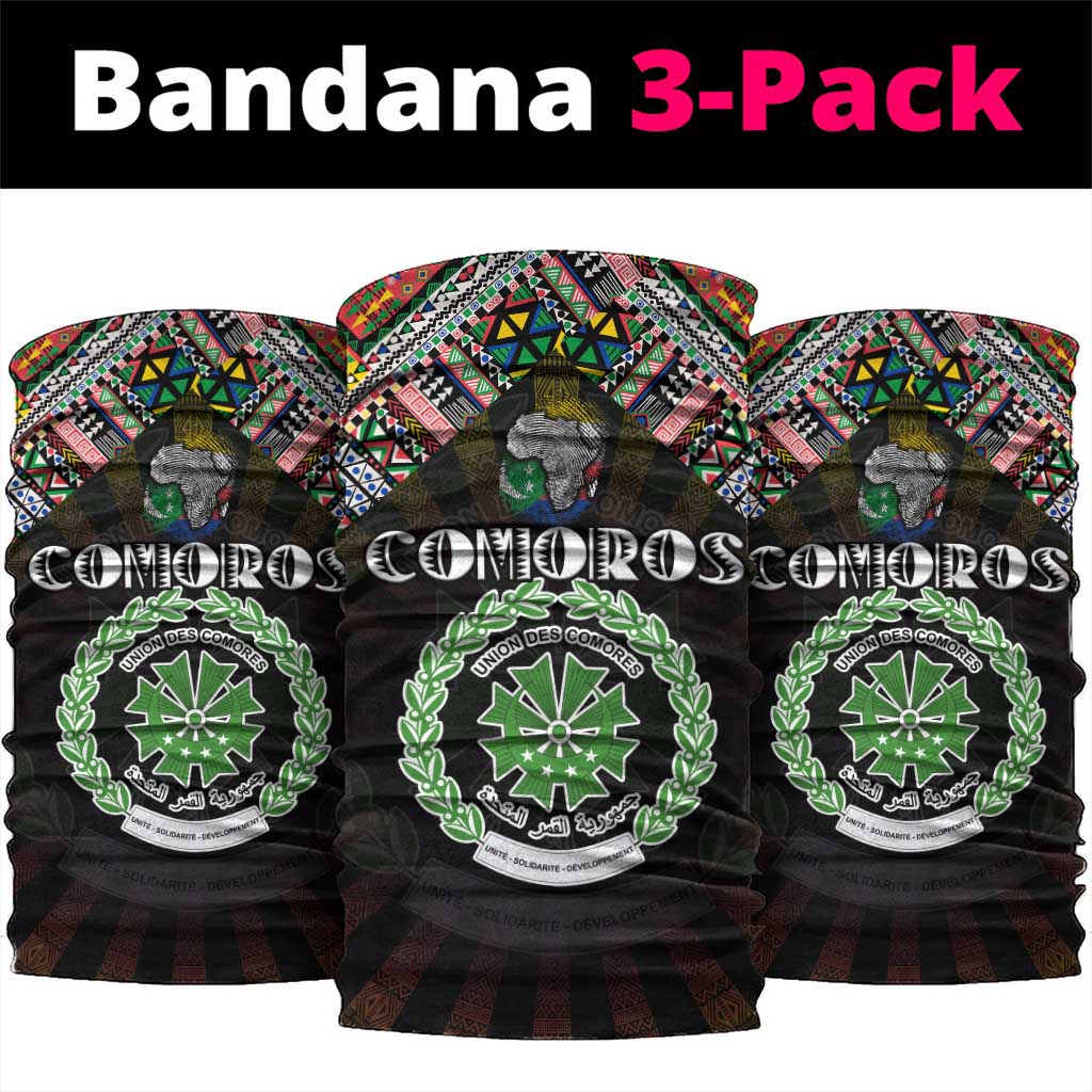 Comoros Roots Neck Gaiter African Pride in Fingerprint and Tribal Colors DT02