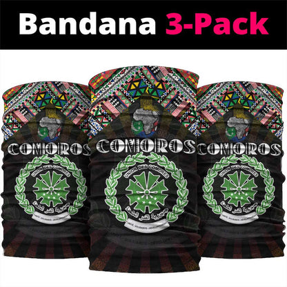 Comoros Roots Neck Gaiter African Pride in Fingerprint and Tribal Colors DT02