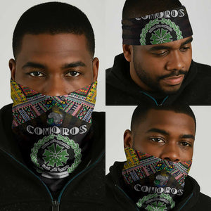 Comoros Roots Neck Gaiter African Pride in Fingerprint and Tribal Colors DT02