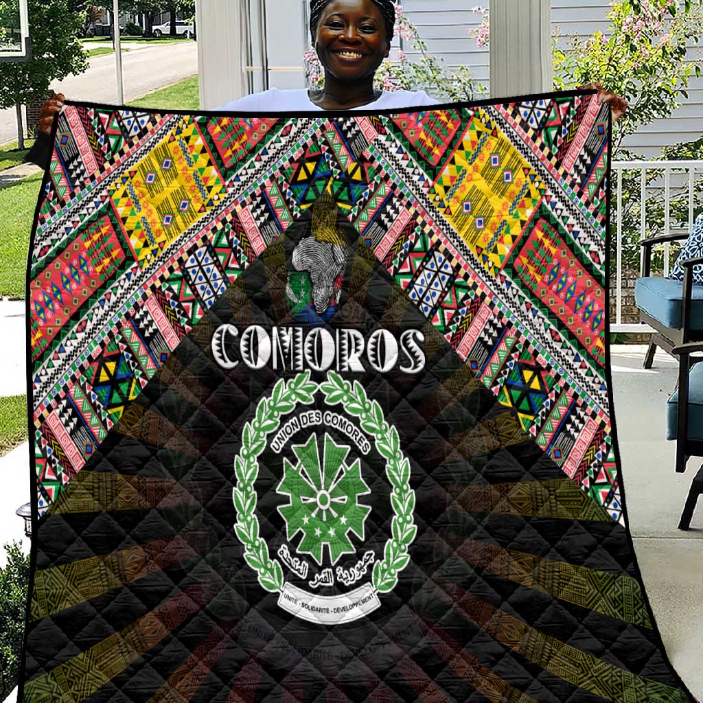 Comoros Roots Quilt African Pride in Fingerprint and Tribal Colors
