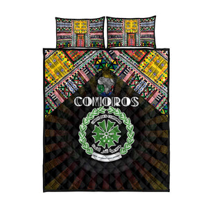 Comoros Roots Quilt Bed Set African Pride in Fingerprint and Tribal Colors