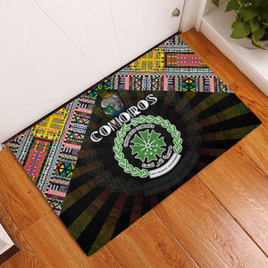 Comoros Roots Rubber Doormat African Pride in Fingerprint and Tribal Colors